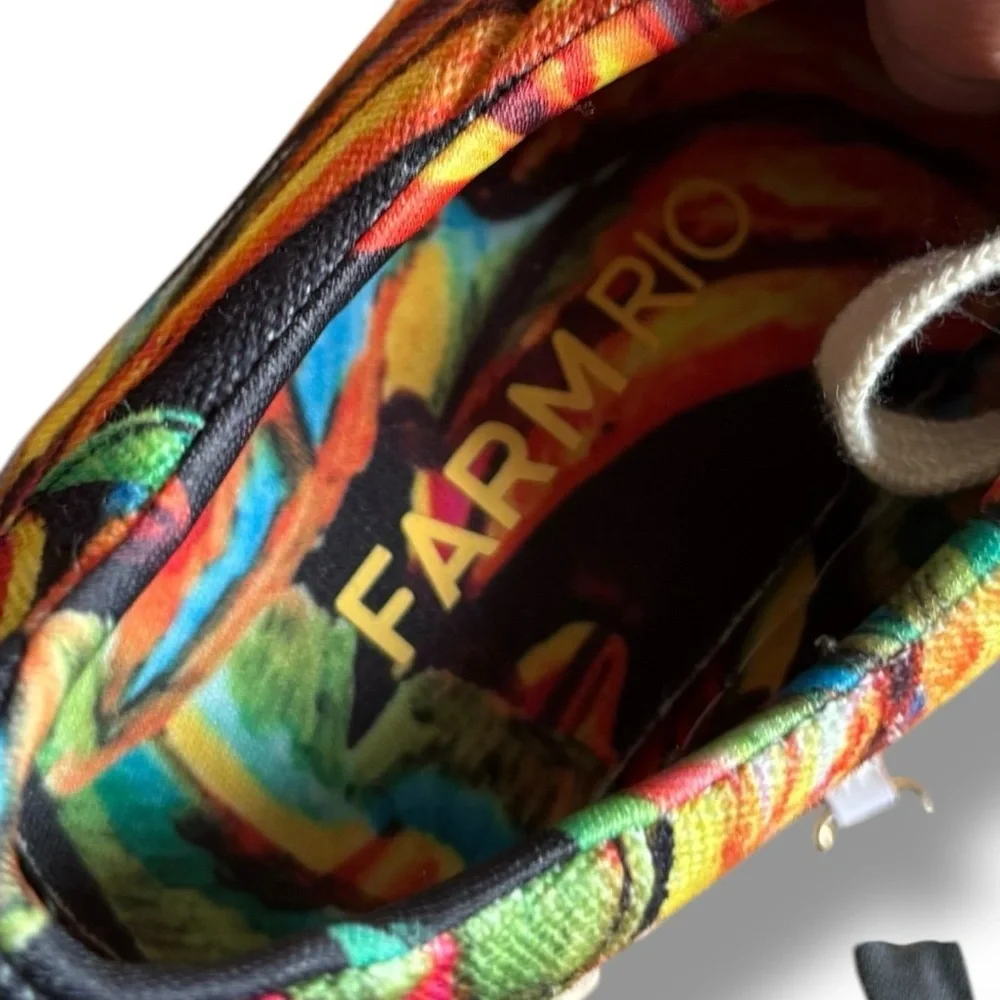 Farm Rio Black Multicolor Banana Platform Sneakers - Size 9.5 Women's - Picture 10 of 11